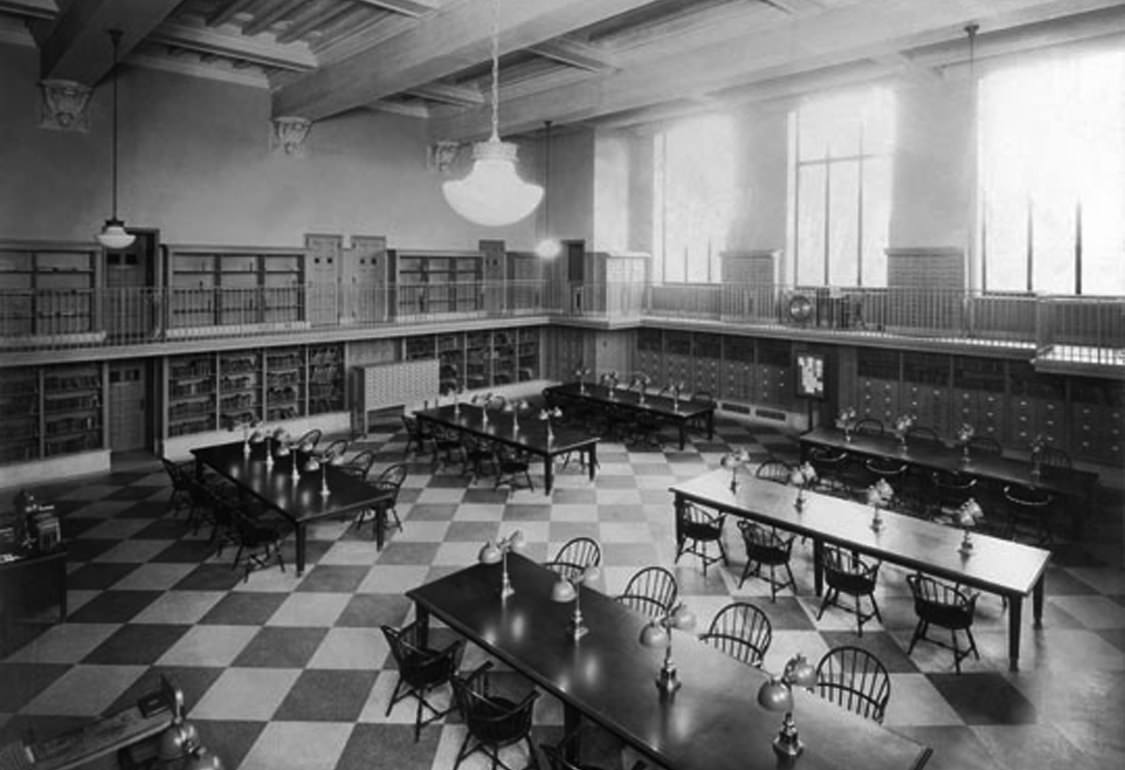 Figure 2 : Salle de musique de la Free Library de Philadelphie vers 1927