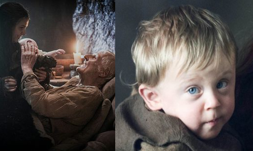 Le petit Sam dans la saison 5 (à gauche) et dans la saison 6 (à droite). Crédits : HBO, 2014 et 2015.