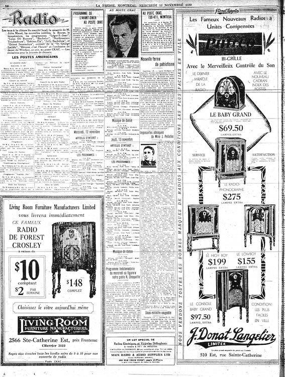 La Presse, 12 novembre 1930, p. 10.