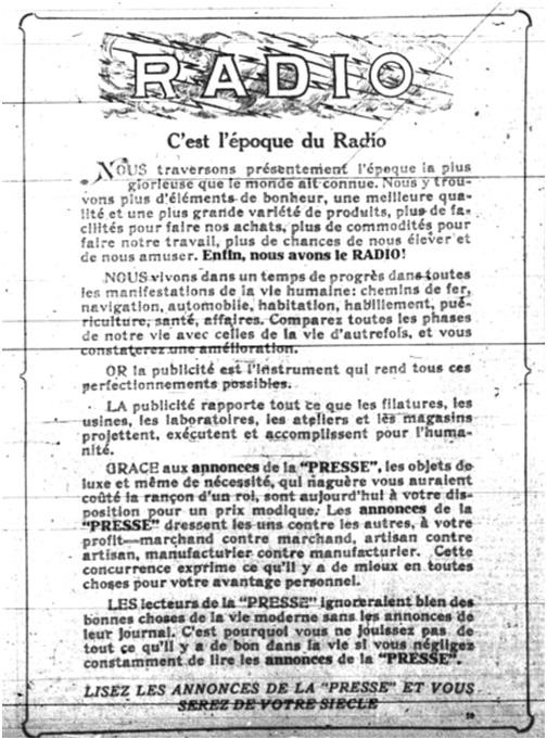 La Presse, 31 mai 1922, p. 15.