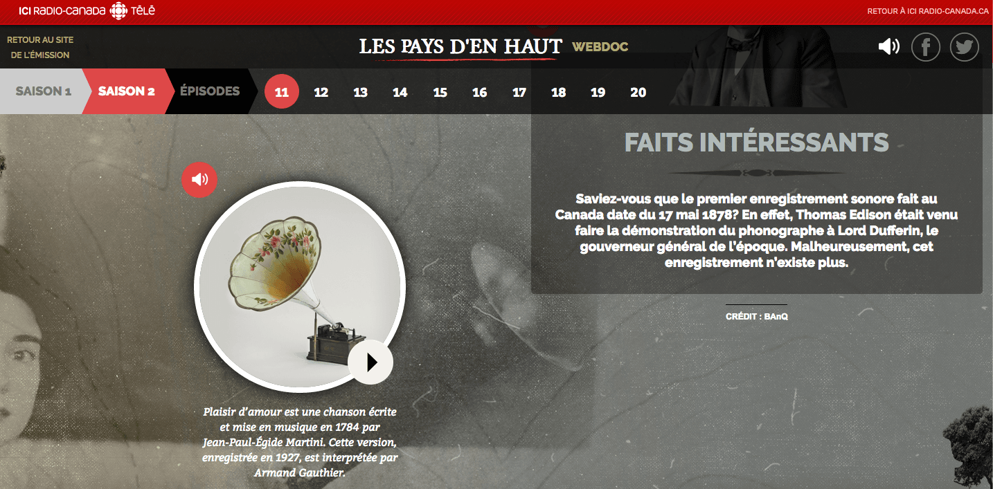 Figure 1 : Les pays d’en haut, le webdoc