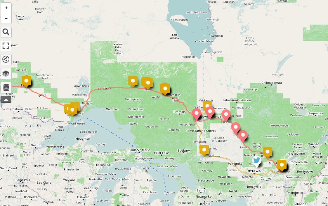 Map of the projet Transcan16