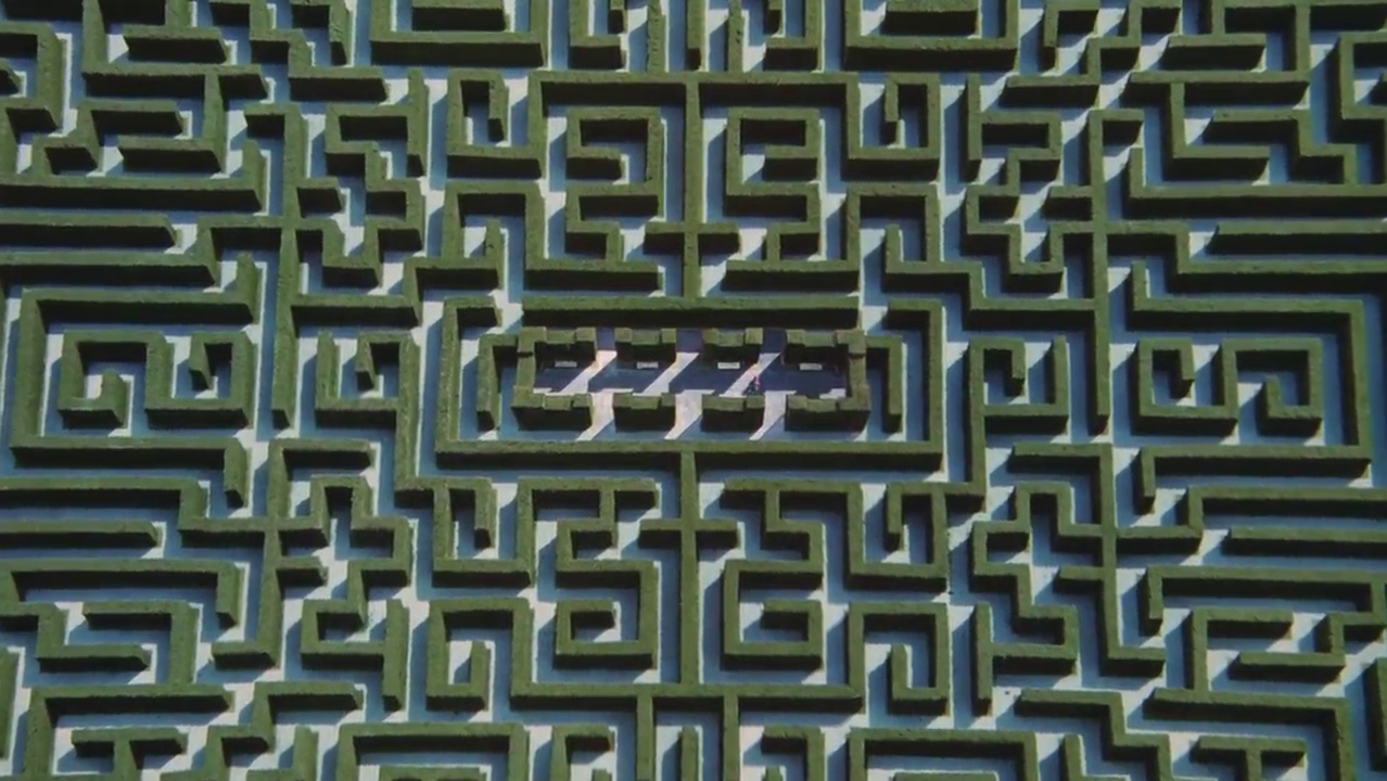 Illustrations 9-10 : The Shining (Stanley Kubrick, 1980). Parfois, il ne suffit que d’une phrase ou d’une image pour se perdre dans le labyrinthe du pan.