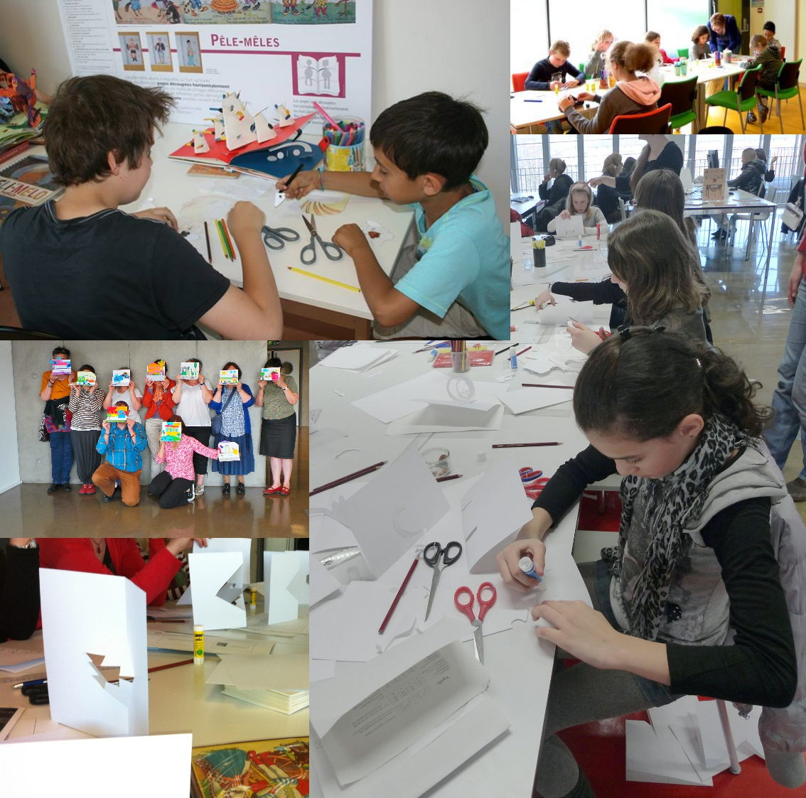 Ateliers d’images en reliefs réalisés avec des enfants et des adultes au Centre de l’illustration et sur le réseau Pass’Relle