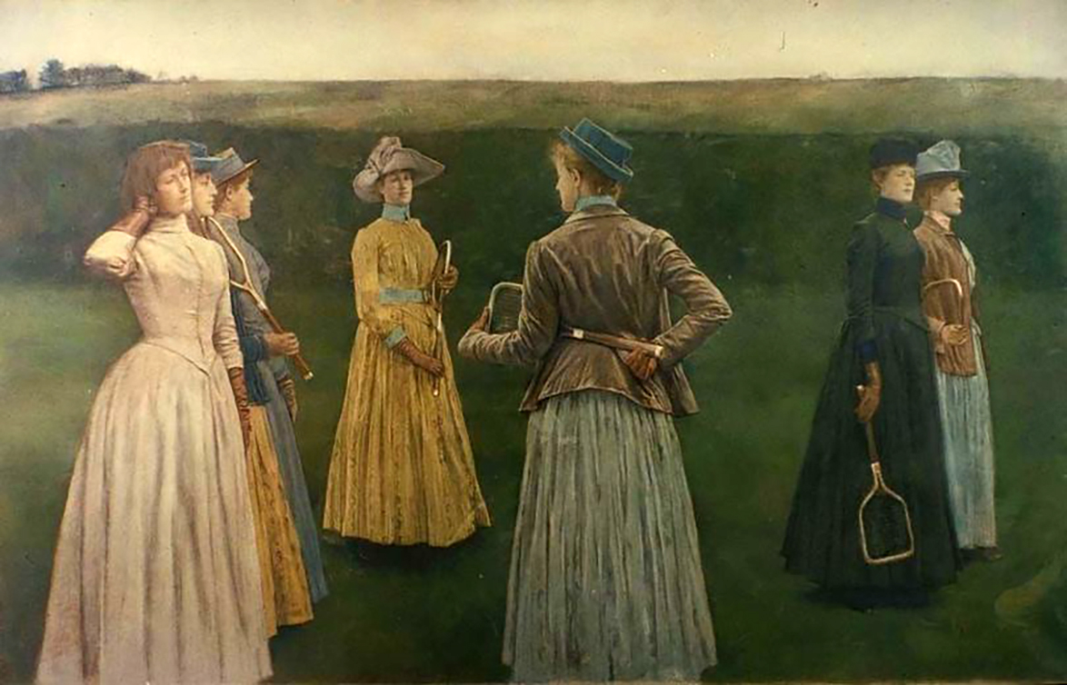 Fernand Khnopff, Memories (ou Lawn tennis), pastel sur papier marouflé sur toile, 127 x 200 cm, 1889, Musées royaux des Beaux-Arts de Belgique.