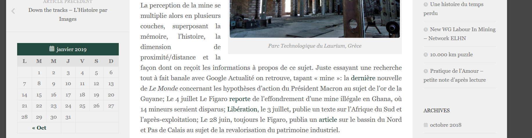 Extrait du billet n° 66, capturé le 31 janvier 2019 (les éléments activables figurent en vert foncé)