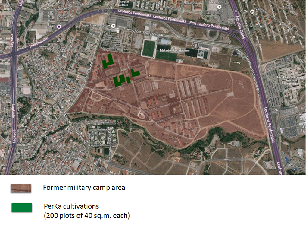 The site of former military camp Karatasiou and PerKa cultivations