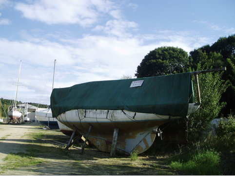 O Danycan no dia em que foi descoberto, em 2008, em Saint-Martin-des-Champs, no estaleiro A. Jézéquel. Foto: P. Lamache