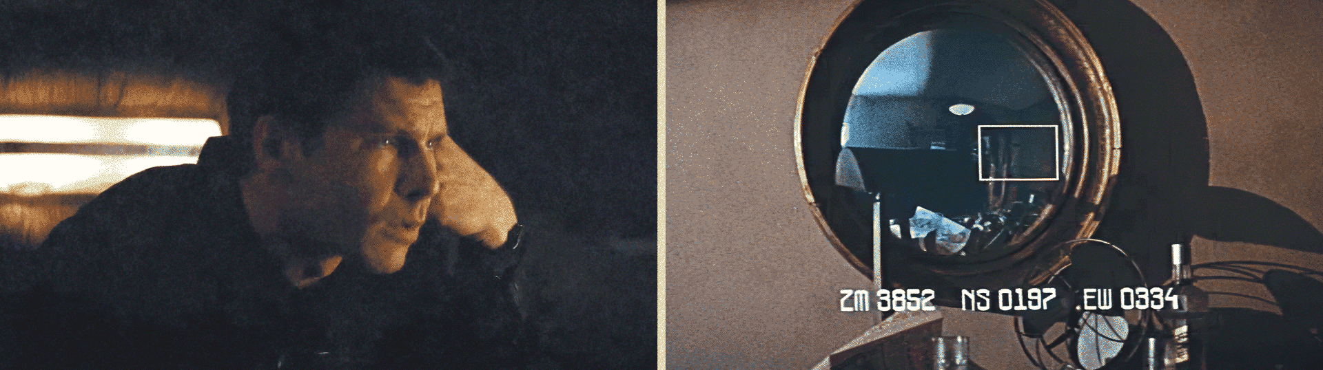 Dans Blade Runner (1982, Ridley Scott), Harrison Ford incarne Rick Deckard, un policier chargé de distinguer les créatures synthétiques au milieu des humains, explorant ainsi une frontière sur laquelle il se situe lui-même. La séquence dite enhance, convoquant des références comme Blow-Up (1966, Michelangelo Antonioni) ou Les Époux Arnolfini (1434, Jan van Eyck), préfigure les développements récents de l’IA comme l’agrandissement des images et le neural radiance field