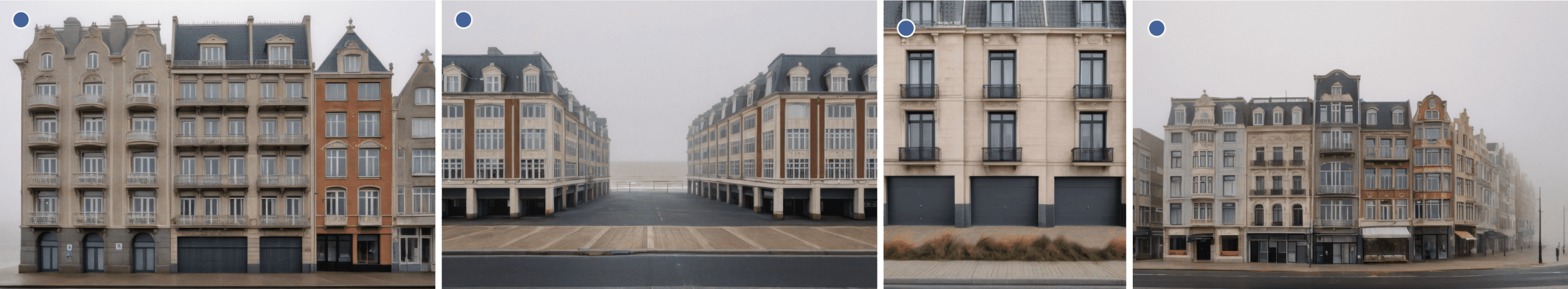 Promenade sur le front de mer et multiples vues d’une Ostende imaginaire