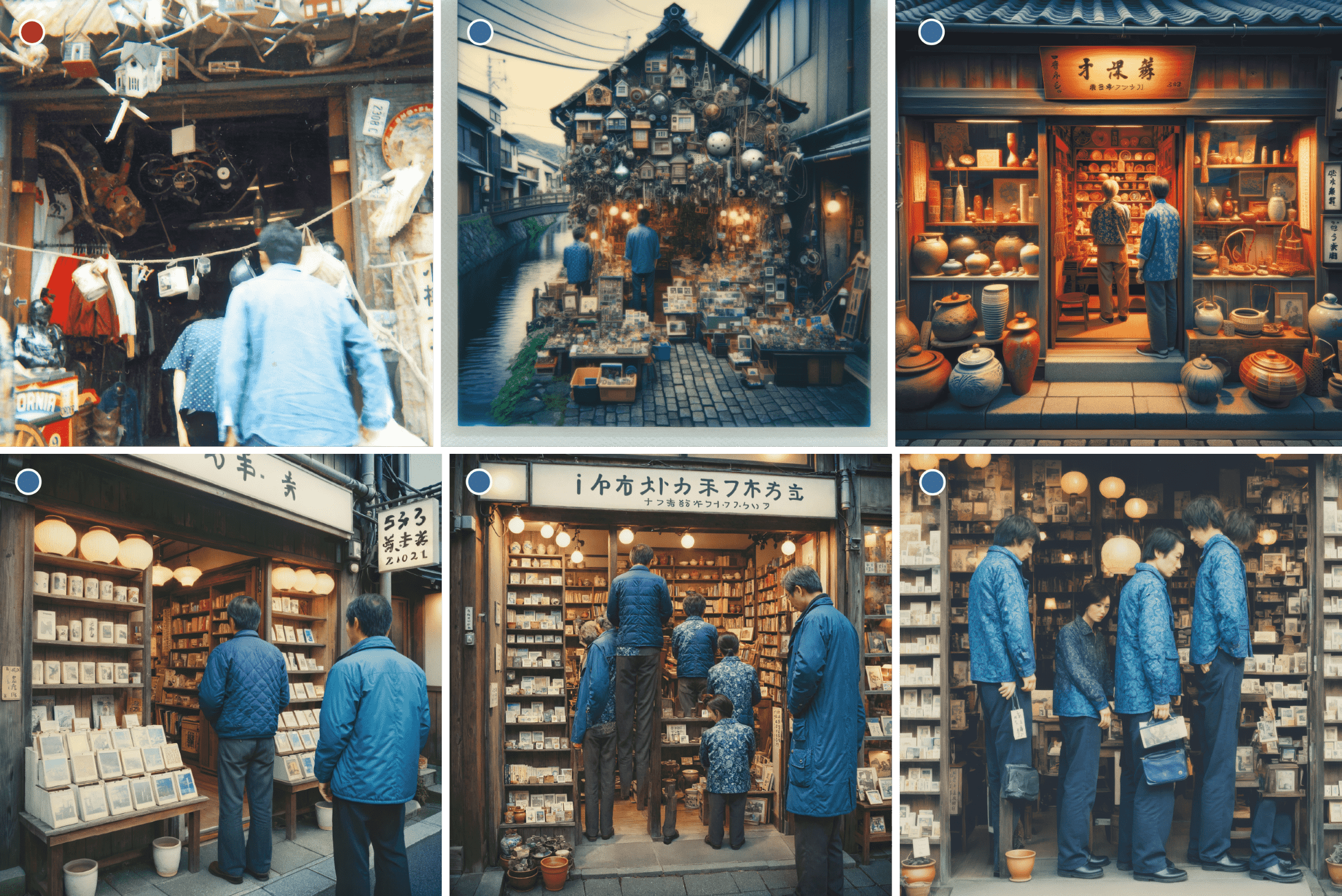 Voyage à Otaru, Japon, puis à travers de multiples IA génératives, livrant chacune sa propre interprétation de la scène de départ